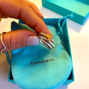Tiffany’s T Square Wrap Ring 18K Rose Gold &Silver